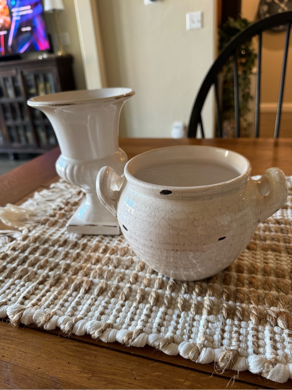 Country cottage Ceramic Decorative Planter and Vase Set